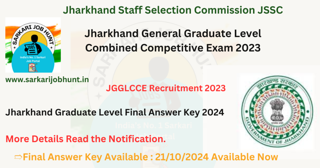 Jharkhand Graduate Level Final Answer Key 2024