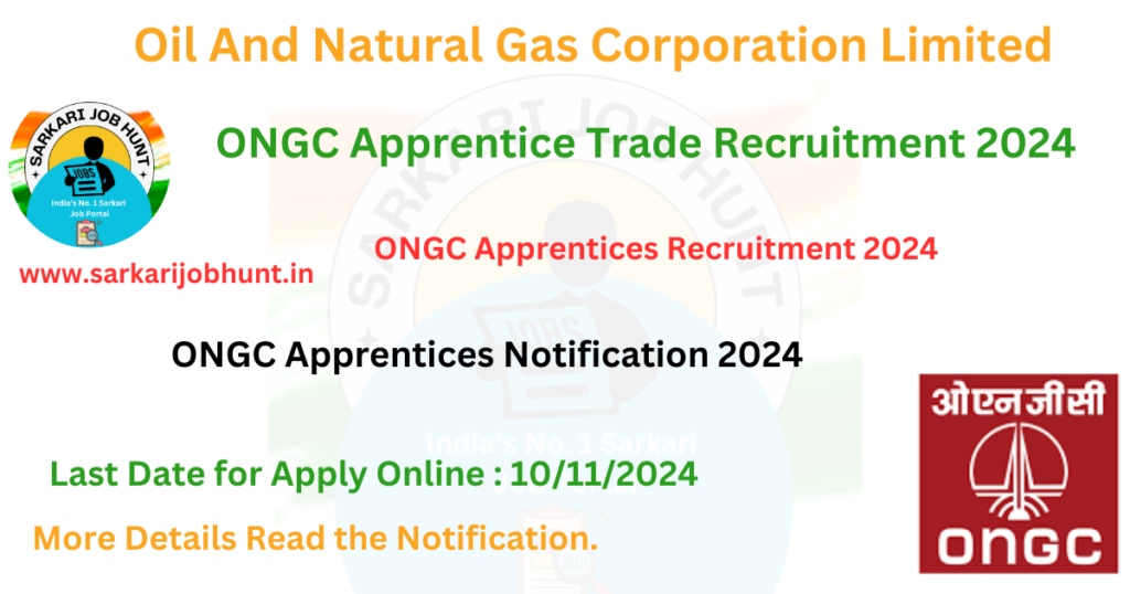 ONGC Various Trade Apprentices Recruitment 2024