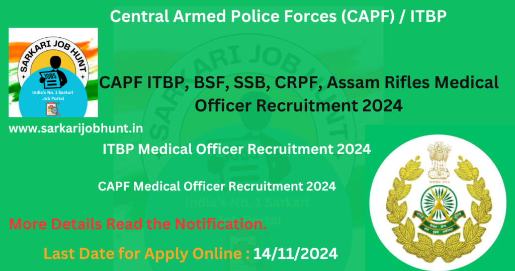 ITBP Medical Officer Recruitment 2024