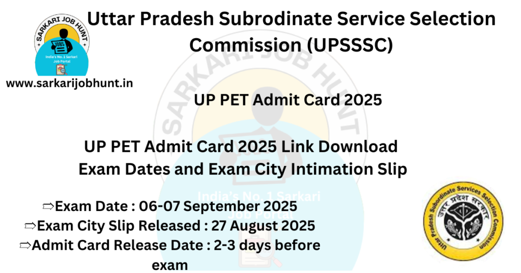 UP PET Admit Card 2025