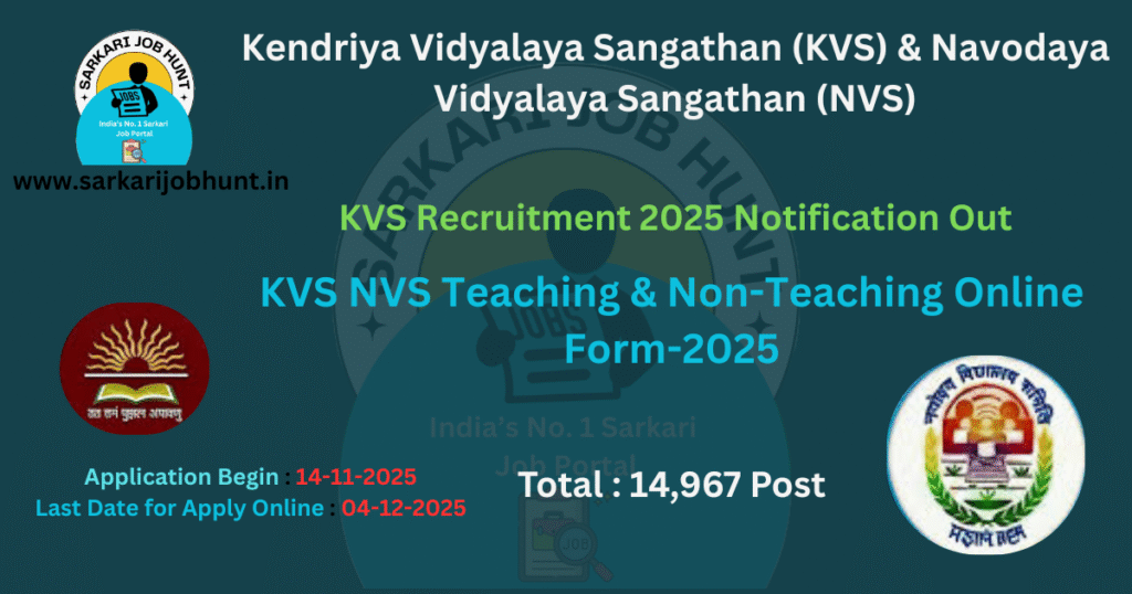 KVS Recruitment 2025 Notification Out