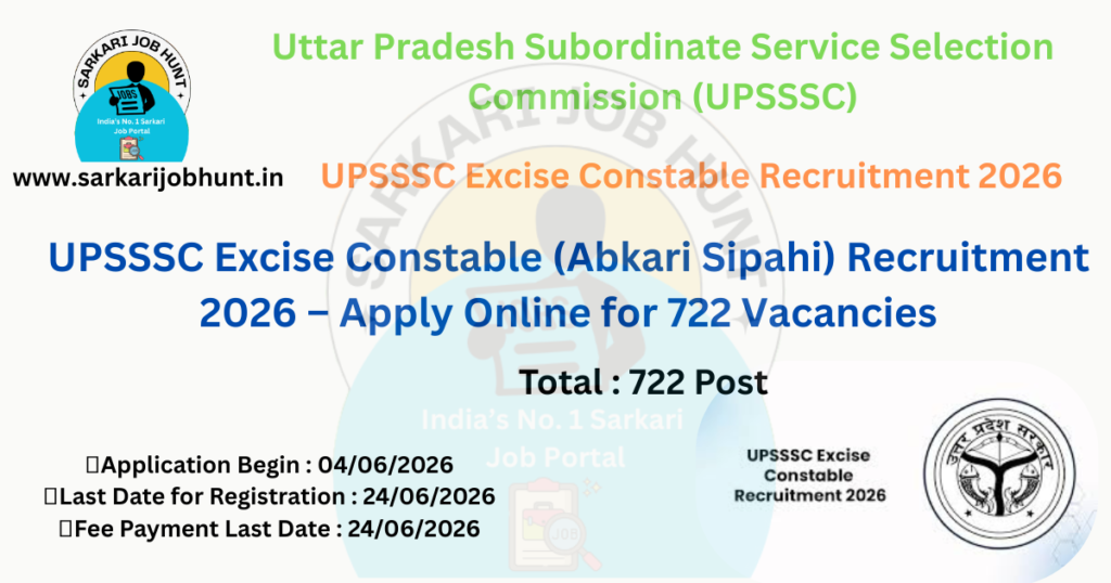 UPSSSC Excise Constable Recruitment 2026 