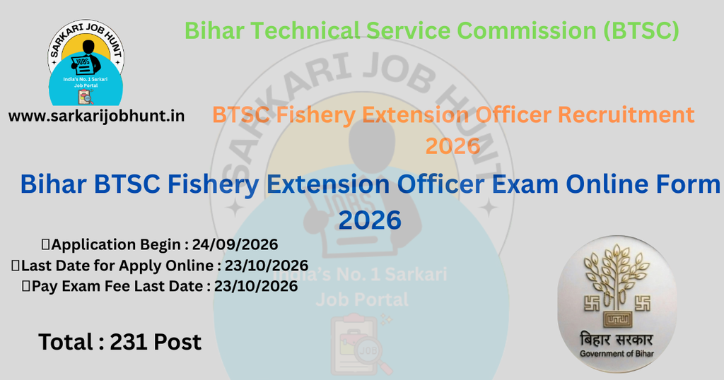 BTSC Fishery Extension Officer Recruitment 2026